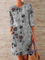 Printed Floral Crew Neck Casual Dresses