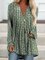 V Neck Casual Cotton-Blend Geometric Shirts & Tops