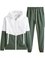 Colorblock Hooded Long Sleeve Hoodie & Jogging Women Sets