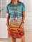 Holiday Printed Short Sleeve Original Tribal Print Dress
