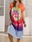 Fashion New Tie-Dye V Neck Dresses
