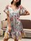 V Neck Floral Holiday Short Sleeve Dresses