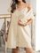 Cotton-blend V Neck Plain Casual Dresses