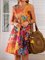 LOVE Printed Short Sleeve Holiday Ombre/tie-Dye Dresses