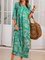 Elegant Floral Tunic Round Neckline Shift Dress