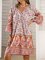 Boho Printed 3/4 Sleeve V Neck Dresses