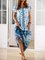 Floral Frill Sleeve Shift Boho Dresses