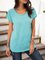 Solid Rope Cording Round Neck Short Sleeve T-Shirts & Tops