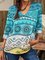 V Neck Holiday 3/4 Sleeve Shift Shirts & Tops