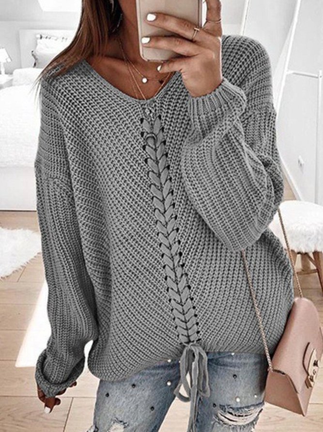Plus Size Knitted Women 2019 Fall Pullover Sweaters