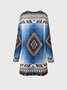 Vintage Lightweight Open Front Bohemia Ethnic Casual Cardigan Coat for Women