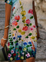 Vacation Floral Cotton Blends Dresses